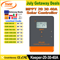 Powermr 20A 30A 40A MPPT Solar Charger Controller 12V 24V Power Bank LCD Display made for AGM Gel floodied Lithium Batteries charge