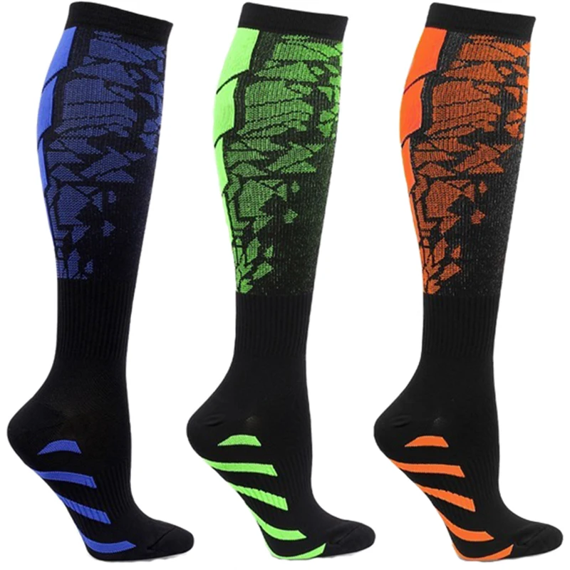 Kompressionssocken 20–30 mmHg hohe Strümpfe Männer Frauen Sportsocken für Marathon Radfahren Fußball Krampfadern Schwangerschaft Stillen – Detail 16