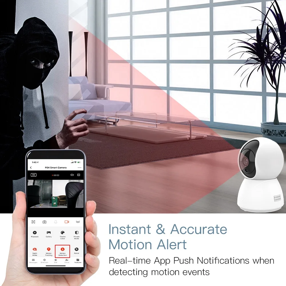 Imagem -03 - Tugard-wireless Home Security Surveillance Câmera Visão Noturna Auto Tracking Tuya App Wi-fi 2mp 4mp ip