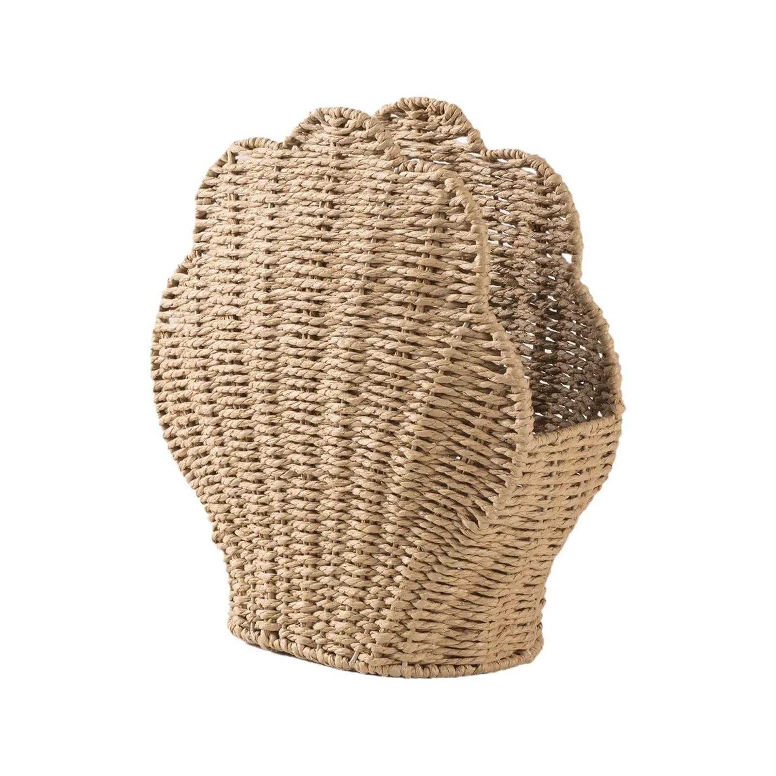 سلة تخزين منسوجة مصنوعة يدويًا حاوية زخرفية محمولة ريفية لمزرعة غرفة المعيشة وغرفة النوم وطاولة الحمام #3