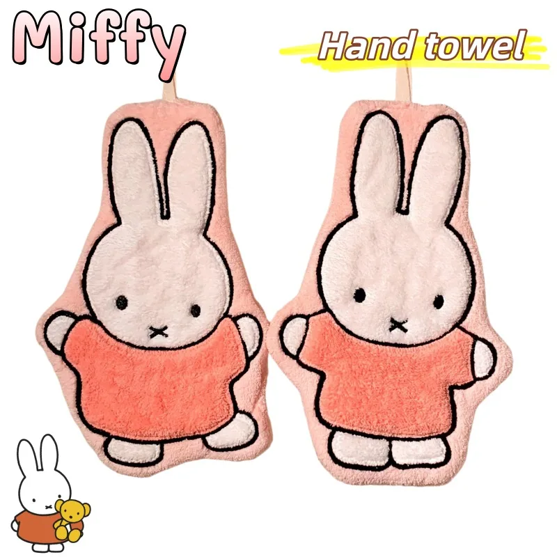 Miffy Niedliches Kawaii Anime Haushaltshandtuch Kreatives Personalisiertes Cartoon-Handtuch Dickes Taschentuch für Küche und Bad