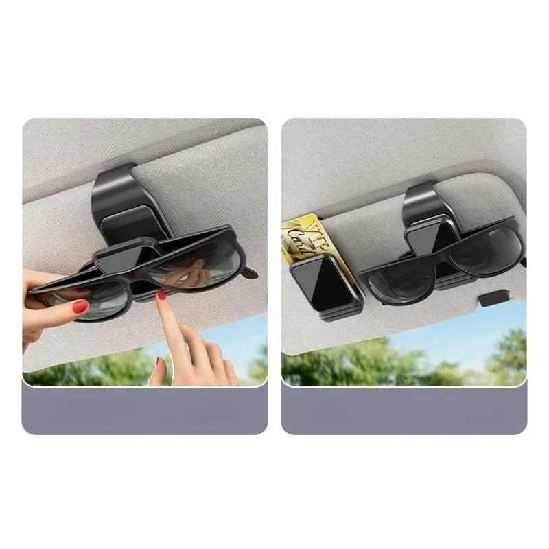 New Car Visor Clip & Multipurpose Sunglasses Storage Box with Card Holder Car Sunglasses Holder car accessories for BMW KIA Audi