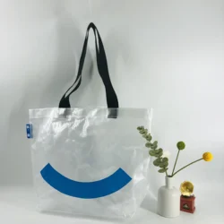 Waterproof Portable Promotional Recyclable Clear Beach Bag Laminated PP Woven Shopping Tote Bag With Custom Printed