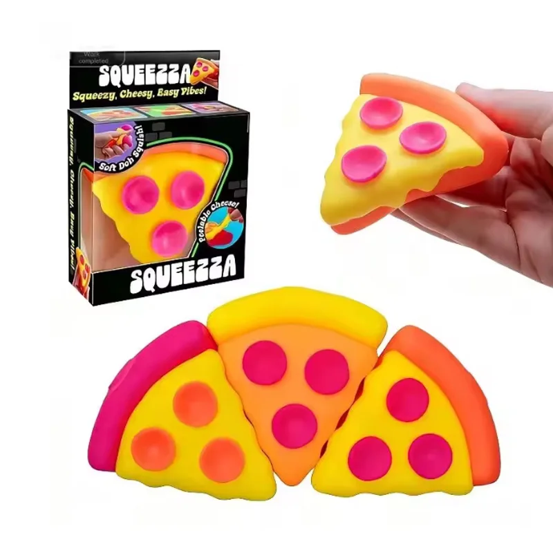 Needoh Tactile Squeezzza Pizza Stress Calmer Fidget Gadget Anxiety Concentration Non-toxic Squish Stretch Orb For Adult