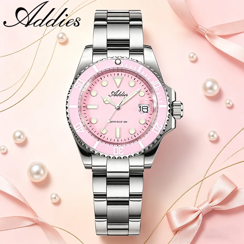 

ADDIES Quartz Women's Watch GM12 Mineral Glass Bezel Ceramic BGW9/C3 Luminous 50m Waterproof Steel Luxury Ladies Watcehes New