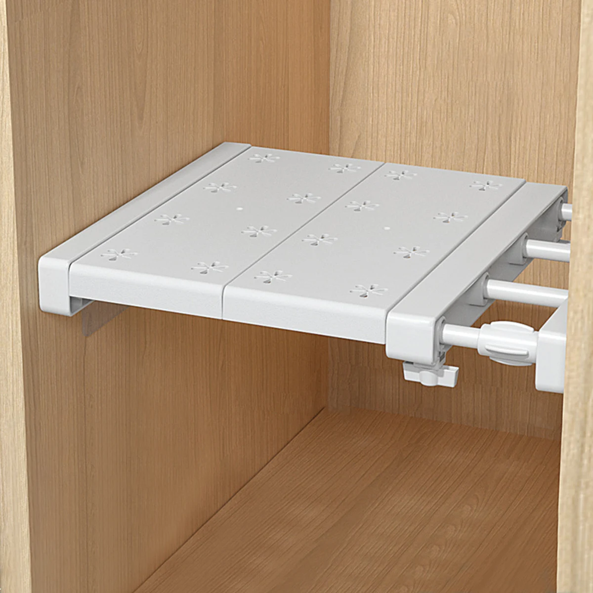 Adjustable Extensible Tension Rod Storage Rack Medium Capacity Plastic Closet O…