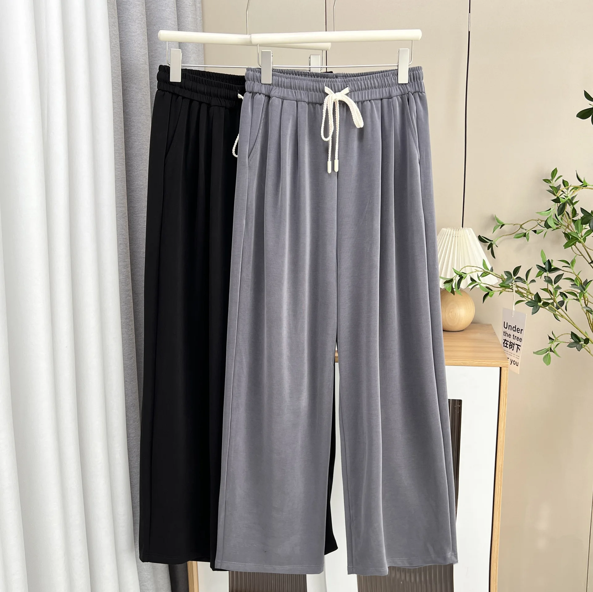 

Новые летние широкие брюки больших размеров, женская одежда, тонкие модальные узкие повседневные длинные брюки 100 кг 013