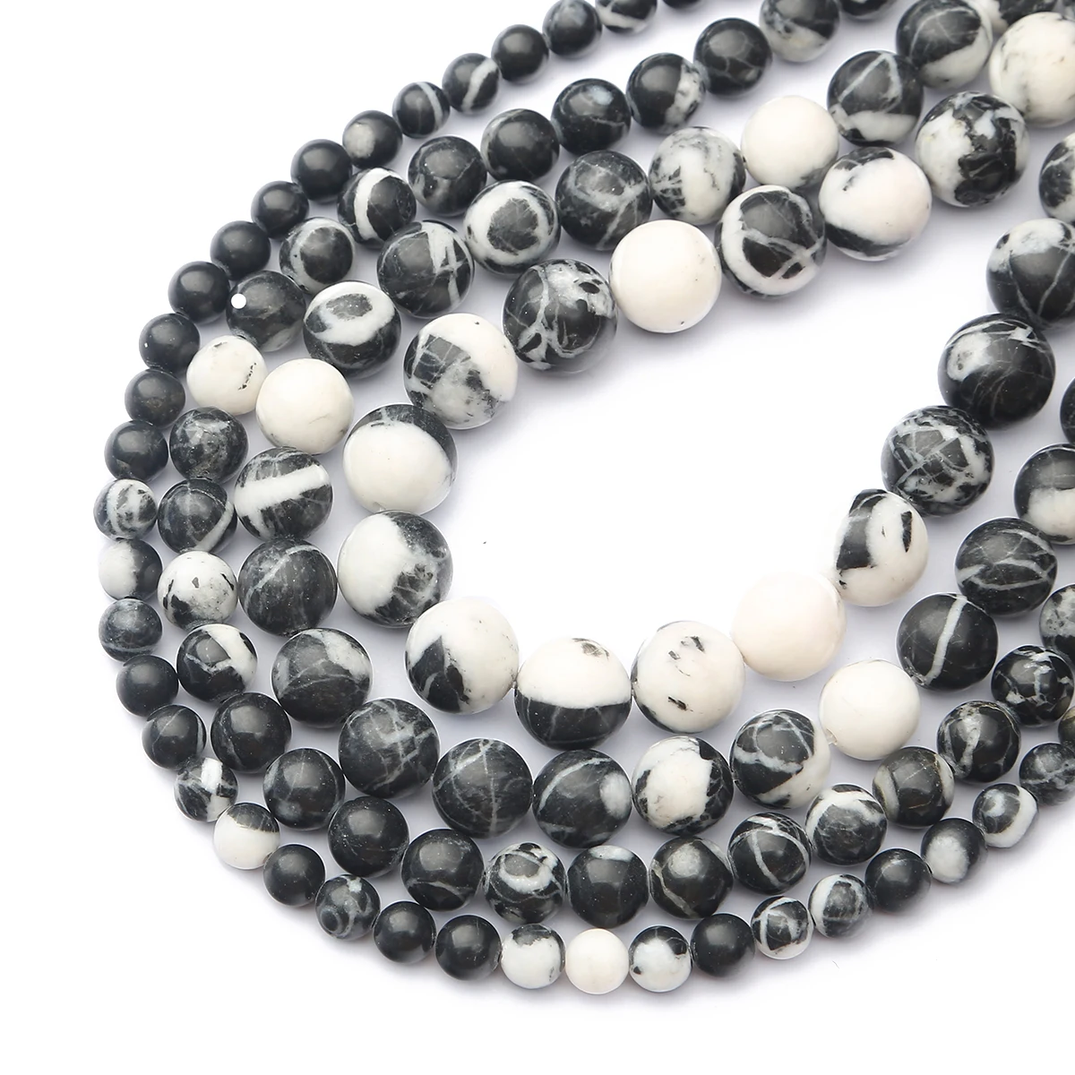 

4/6/8/10/12mm Natural Stone Beads Round beads Jewelry Making DIY Accessories Bracelets Earrings Rings Black and white marble