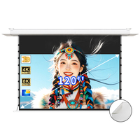 Best Selling 120'' Aluminium Housing In-Ceiling Tab-Tensioned Motorized Projector Screen for Fengmi AWOL VAVA 4K laser projector