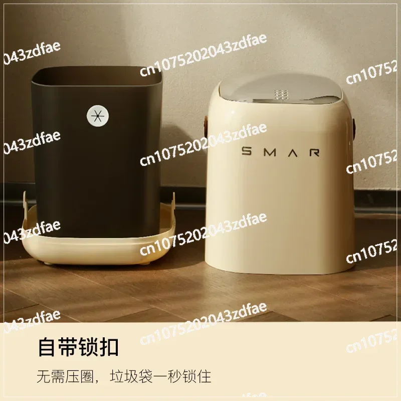 Italian Style Trash Can, Luxurious Living Room with Cream Ribbon Lid, Waterproof Trash Can, Bathroom Trash Can Decorationv