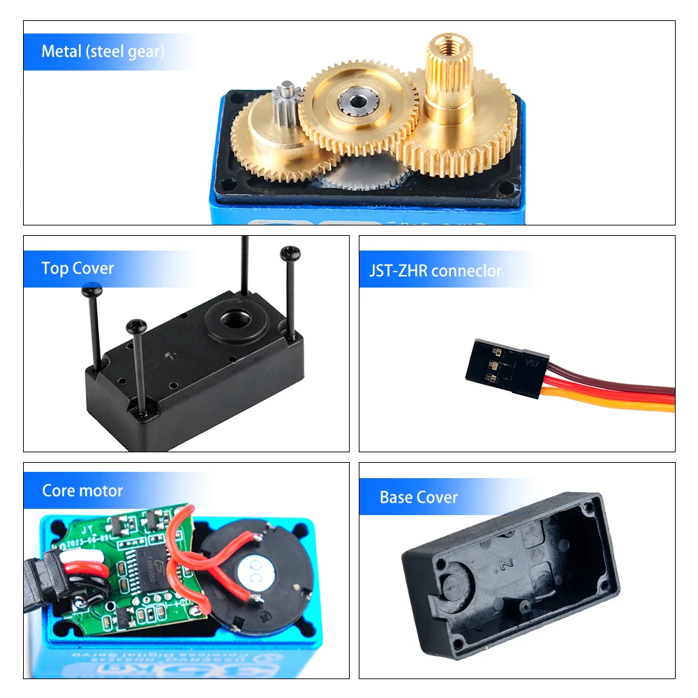Motor servo coreless digital RDS3235 35kg 180/270 °   Engrenagem de metal de alto torque com suporte para automação industrial DIY de robô RC