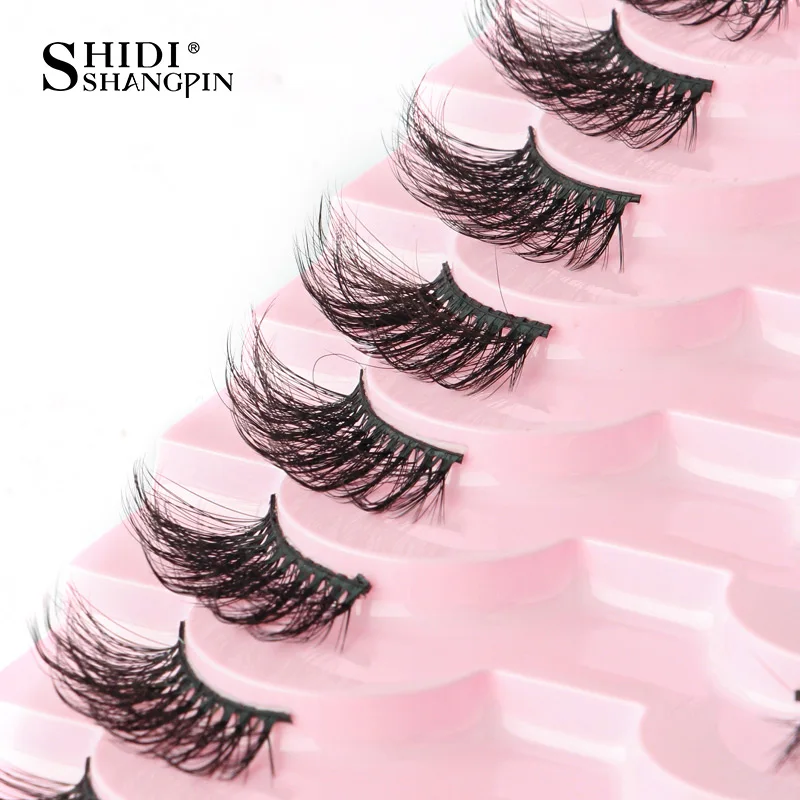 Medias pestañas postizas 5/10, suaves, naturales, ojo de gato, herramienta de maquillaje, extensión, esponjosas 4