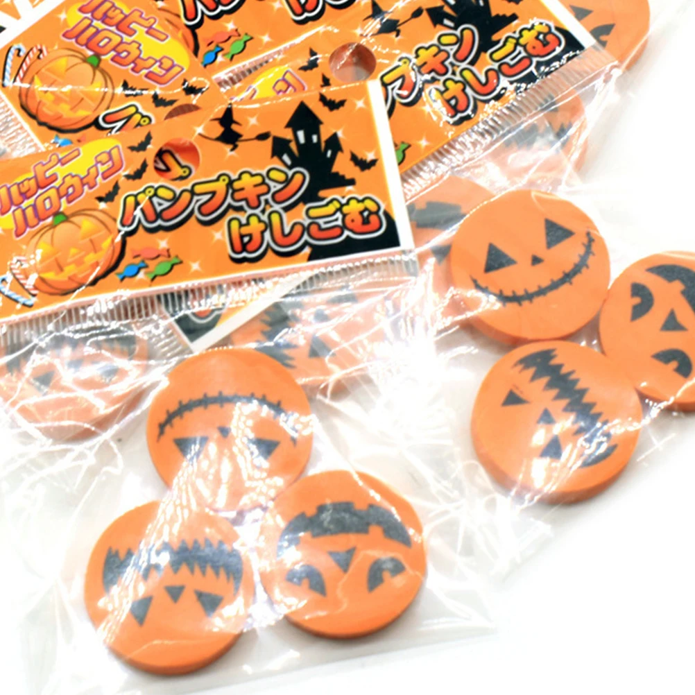 

24Pcs Pumpkin Shaped Eraser Halloween Kids Stationery Set Creative Design Tpr Safe Durable Fun Surprise Gift Cartoon Eraser