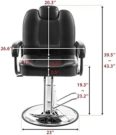 Hydraulic Recliner Barber Chair for Hair Salon with 20% Extra Wider Seat & Heavy Duty Hydraulic Pump, Upgraded Salon