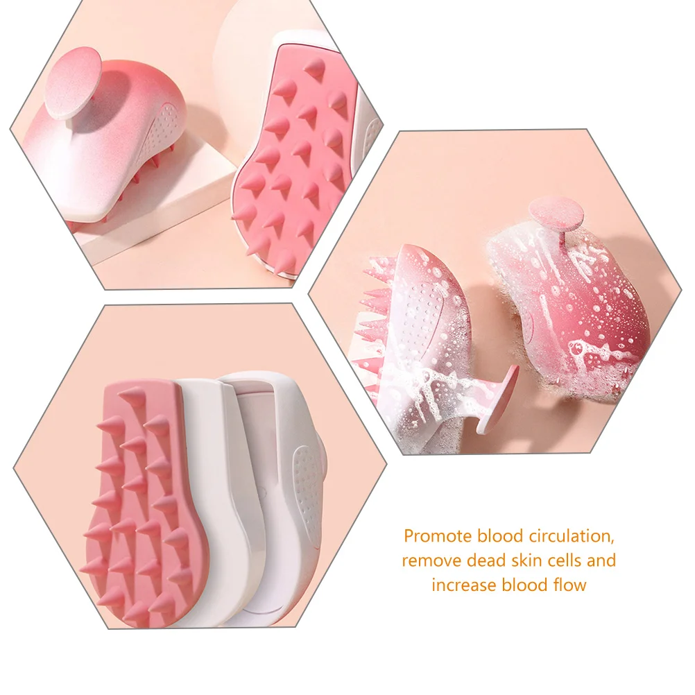 

Silicone Shampoo Comb Massage Scalp Massager Hair Brush Hairscalp Exfoliator Metal