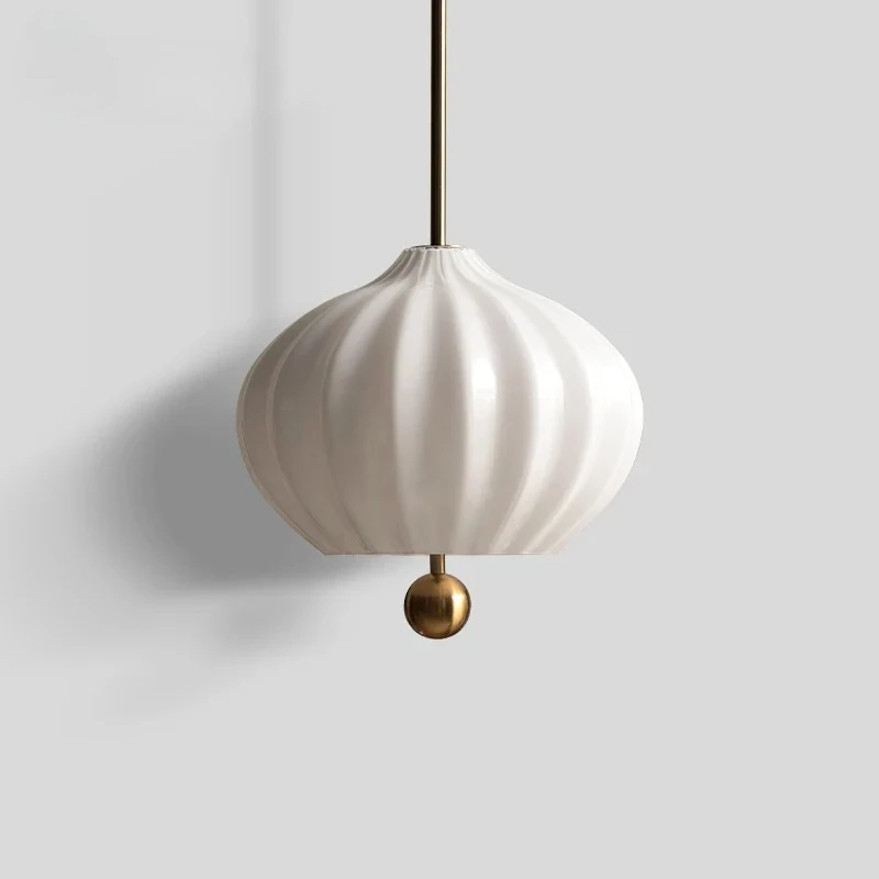 2025 Bauhaus Style White Glass Pendant Light Vintage Handcrafted Clear Glass Shade Chandelier Adjustable Cable For Bedroom Study
