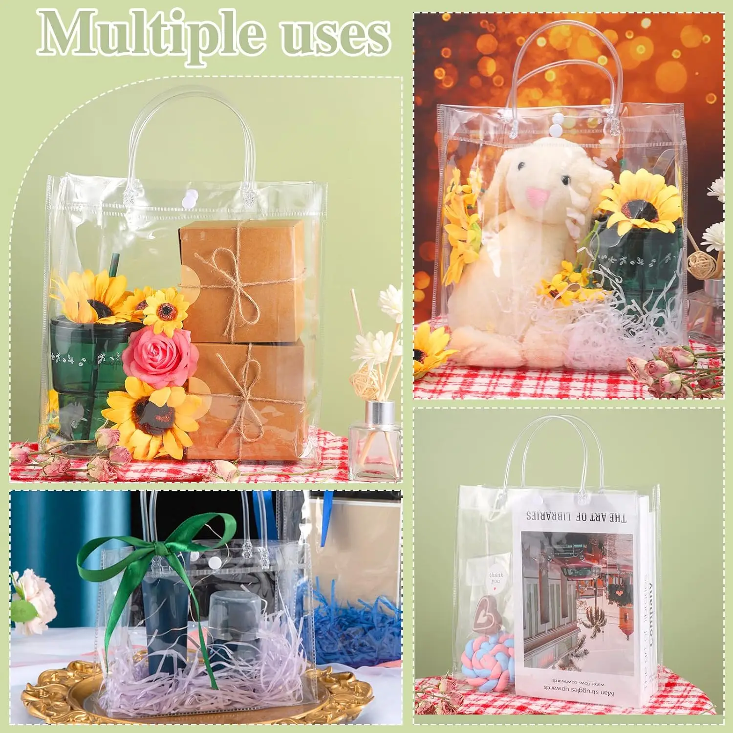 20pcs transparent gift bags, candy bags, Christmas, Halloween, souvenirs, parties, birthday gifts, anniversaries, weddings