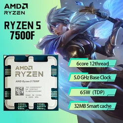 New AMD RYZEN5 7500F Brand New CPU Gaming Processor AMD r5 7500f 5NM 38M Socket AM5 Without Fan Game Cache Hot