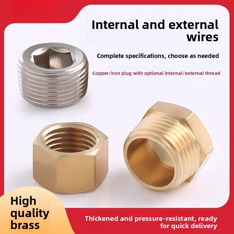 Tappo per tubo esagonale in rame da 4 6 pollici con filettatura maschio femmina per raccordi per tubi dell'acqua