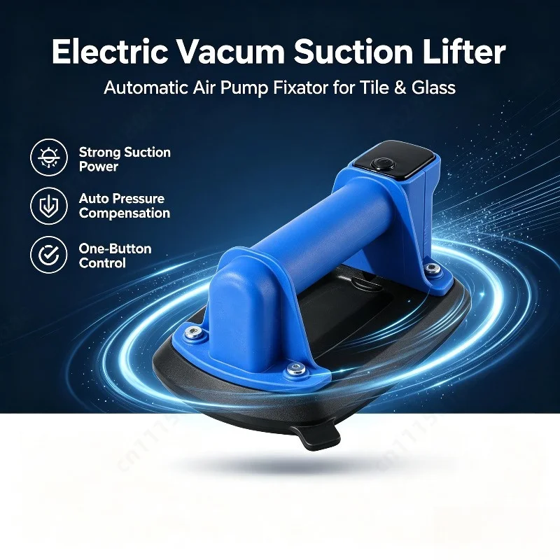 Electric Vacuum Suction Cup with Auto Refill Air Pump, Heavy Duty Strong Suction Lifter for Tile Glass Handling