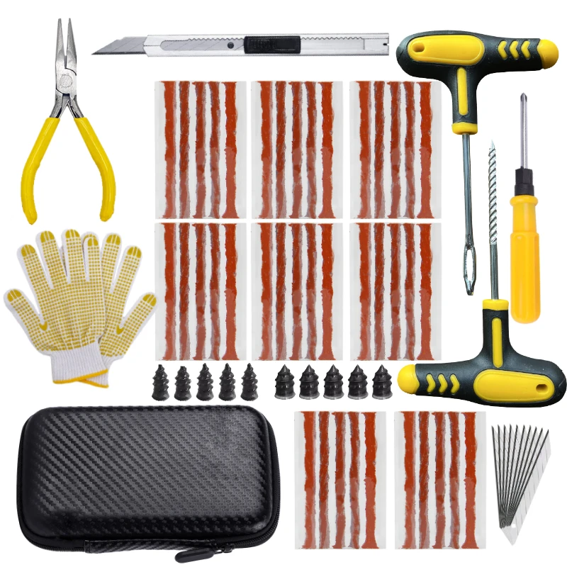 New Car Tire Repair Kit Puncture Plug Tools Tyre Puncture Emergency for Tire Strips Stirring Glue Repair Tool Kit Car Accessorie