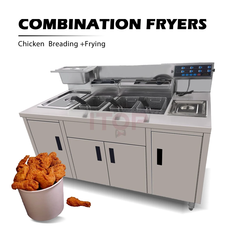 

Electric Combination Fish and Potato Chips Industrial Deep Fryer Machine