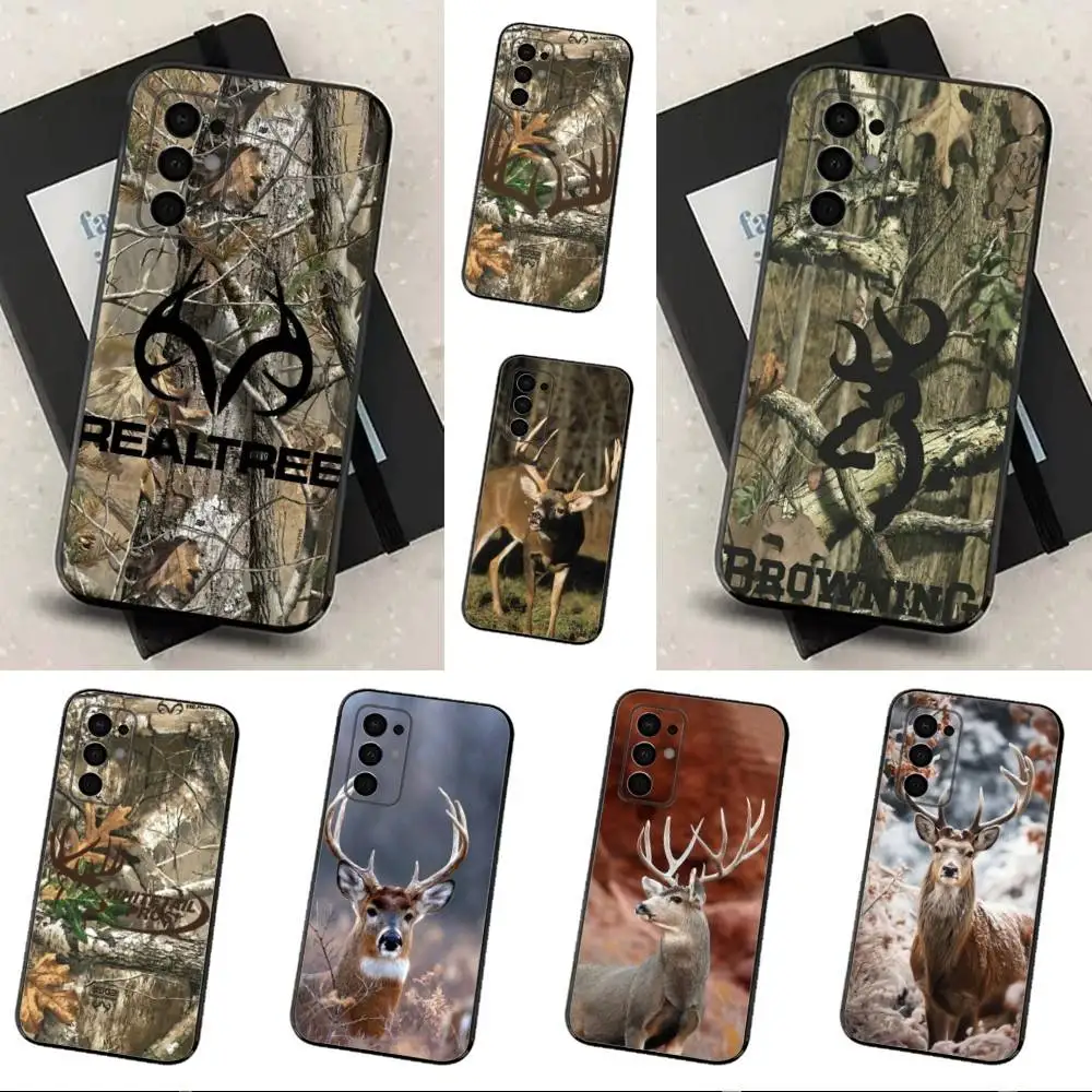

Deer Hunting Camos For Samsung Galaxy A73,31,8,9,52,J7,22,Note,72,41,71,53,32,Soft Black Silicone Cover Case
