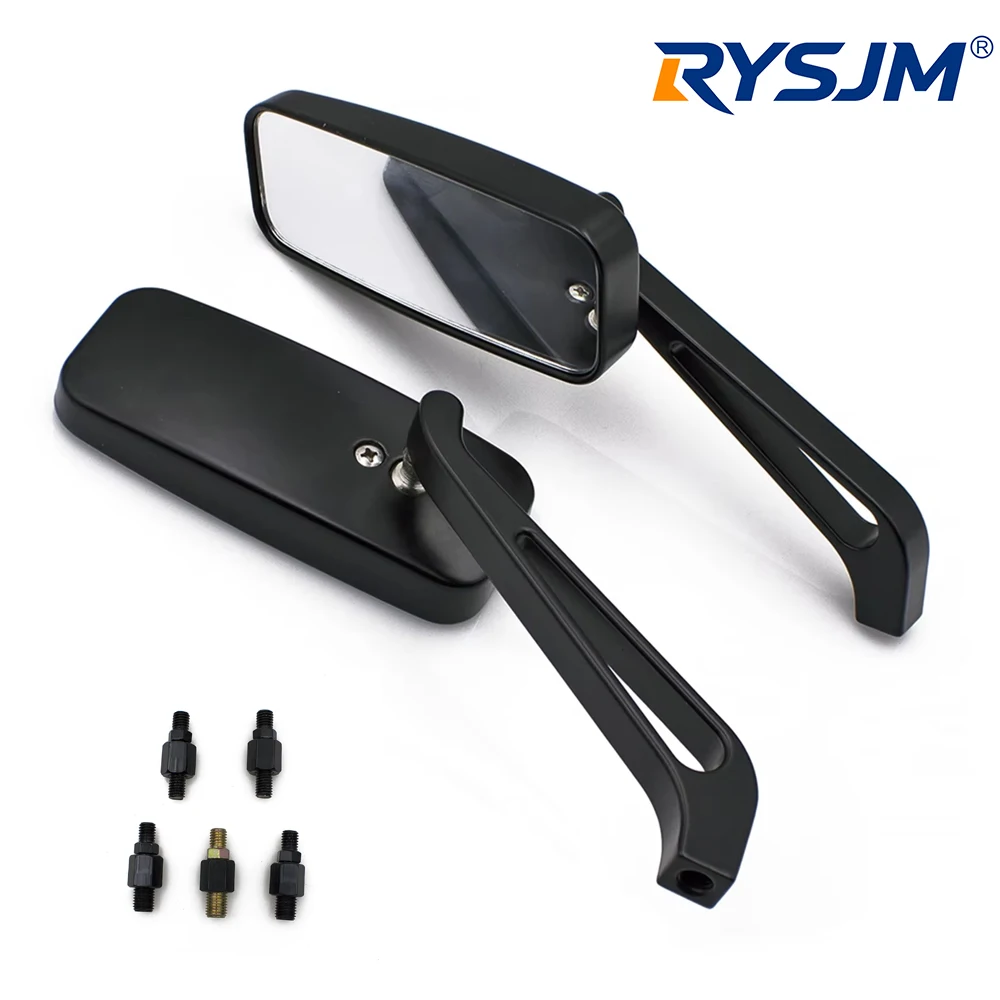Rear View Mirror With 8mm/ 10mm Threads Motorcycle Accessories Motor Pair Rectangle Mirrors Adjustabale Side Rearview for Honda