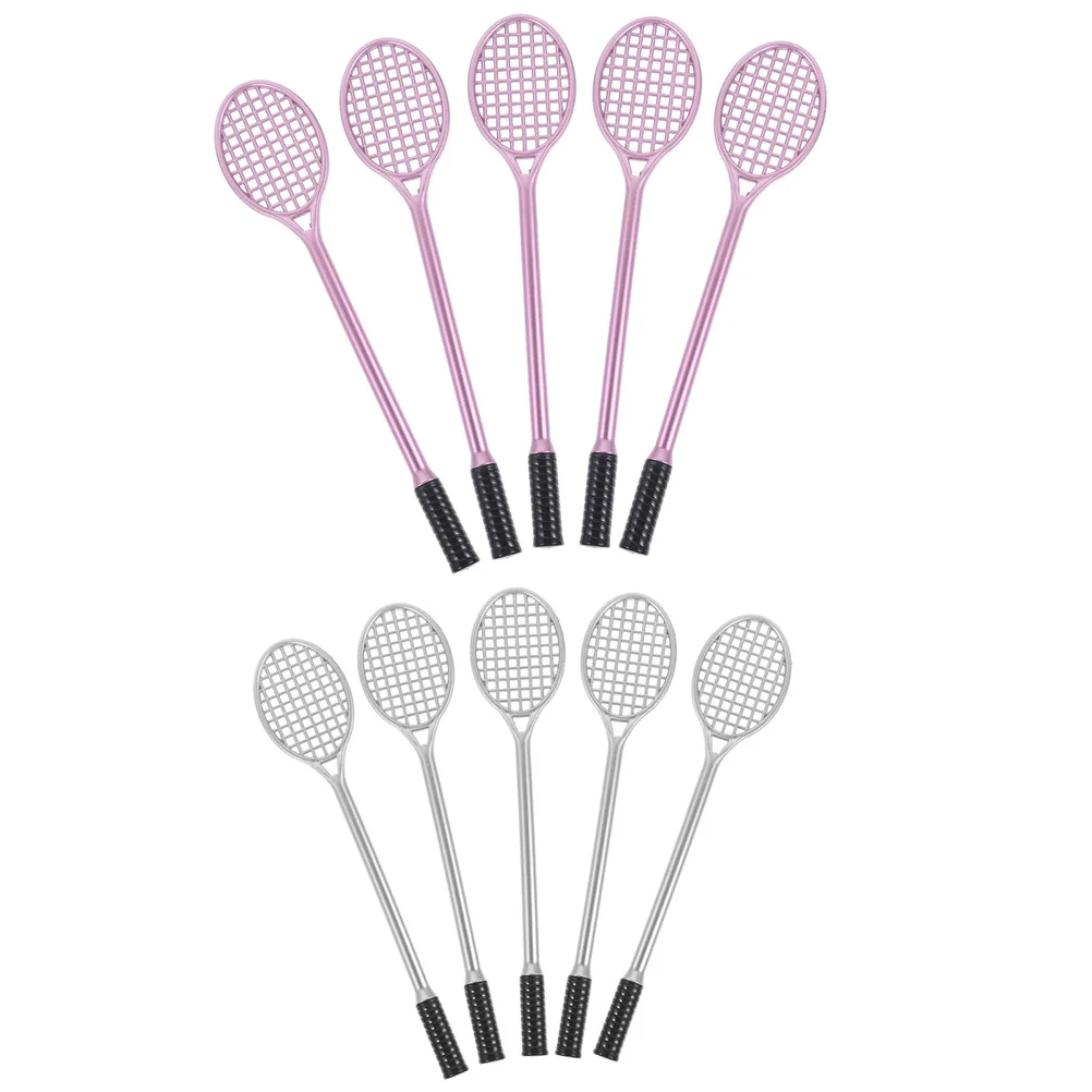 10 Pcs Racket Gel Pen Office Ink Fountain Cute Liquid Refill Kids Fine Point Student