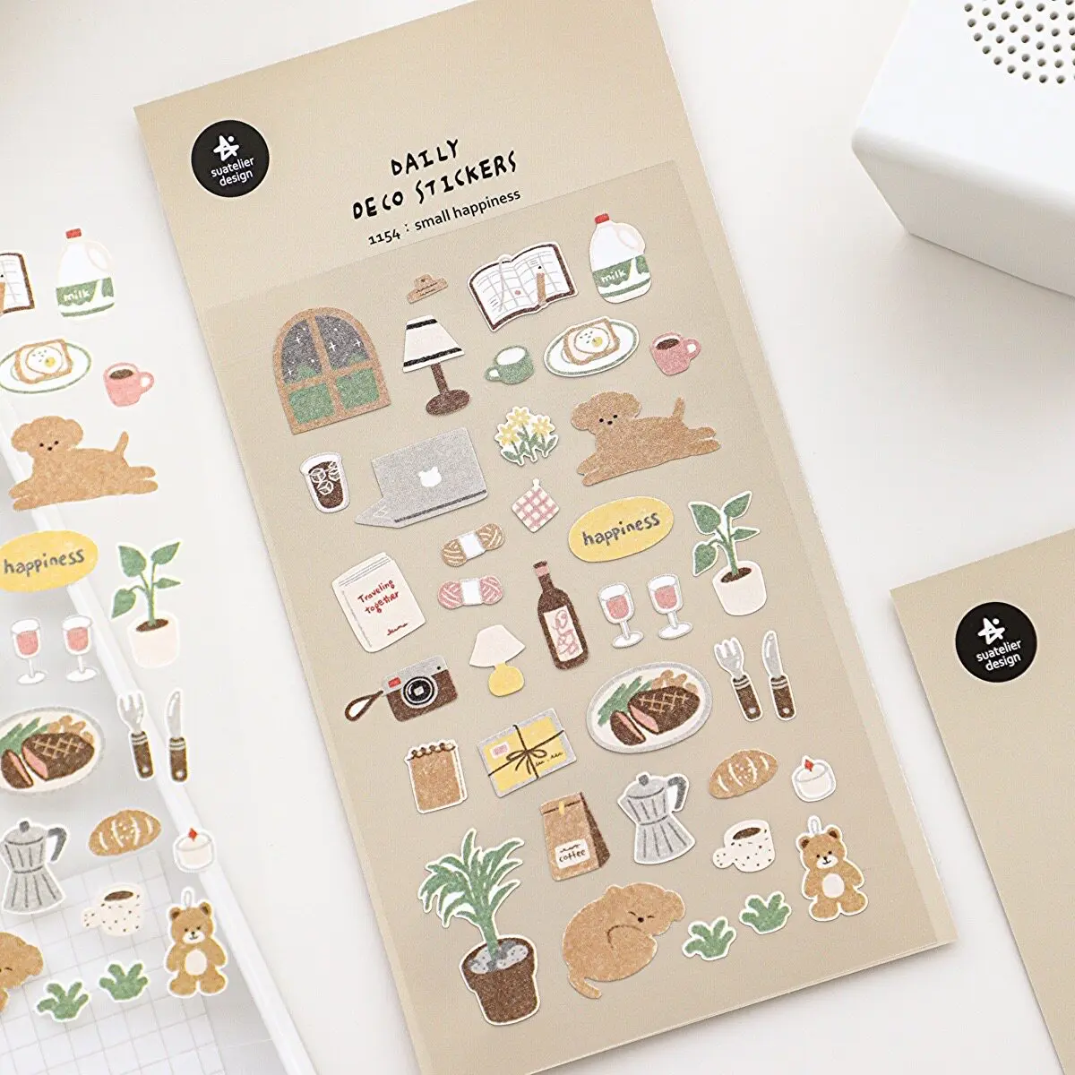 Korean Import Suatelier Small Happiness Paper Stickers Scrapbook Decoration Stationery DIY Stickers School Office Supply 1154