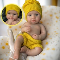33cm Open Eyes& Open Mouth Loulou Whole Body Silicone Reborn Girl Doll With Painted Bald Washable Newborn Girl Silicone Doll