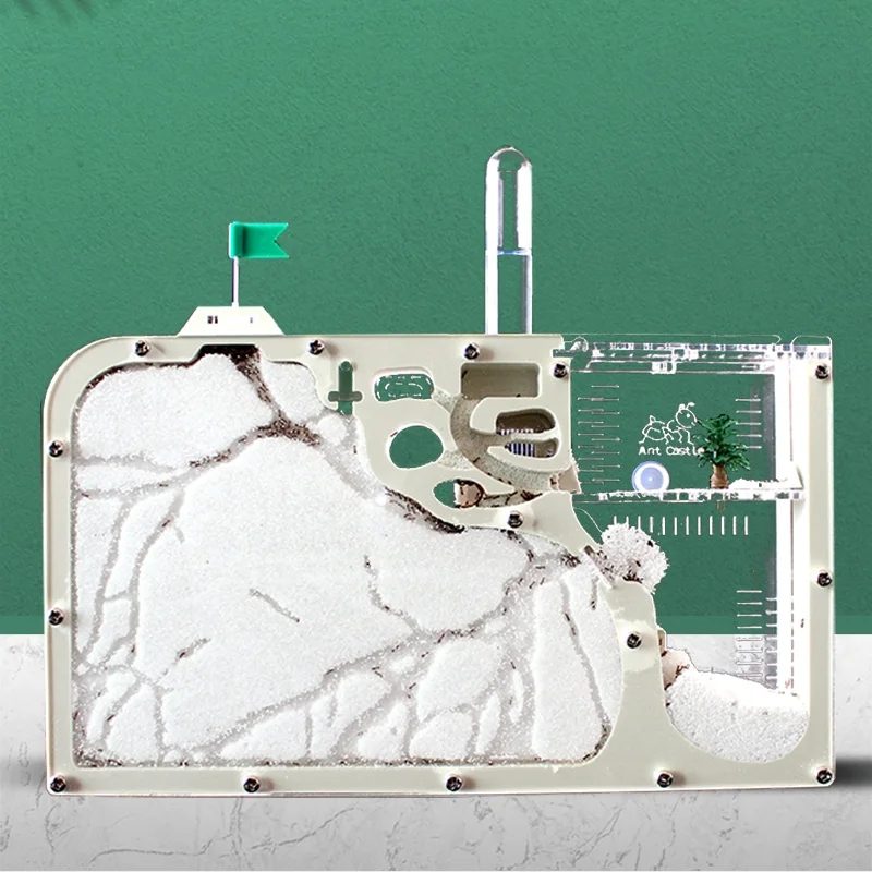 Acrílico DIY granja de hormigas grandes con área de alimentación casa de hormigas grandes nido de hormigas Villa hábitat de insectos antill para mascotas taller ecológico