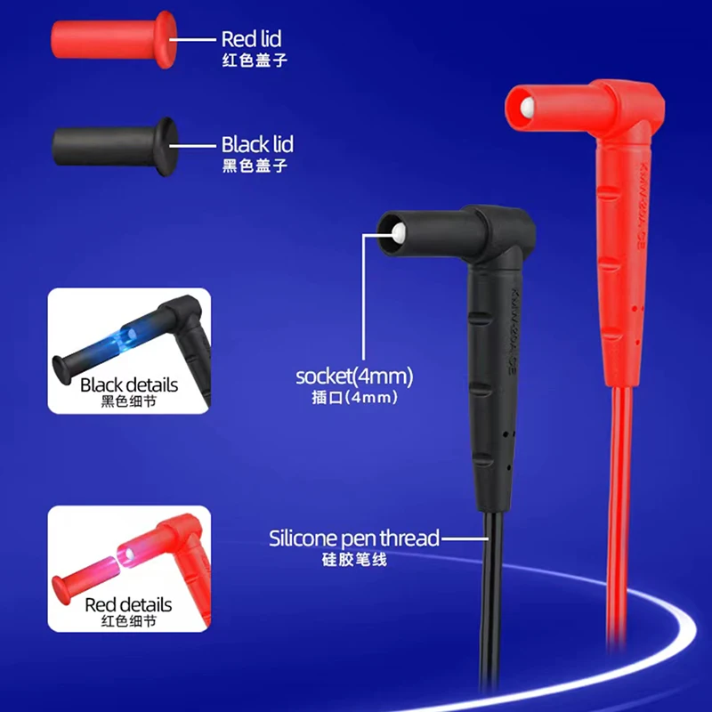 Wrcibo Digital Multimeter Probe Test Leads 1000V 20A Replaceable Probe Superconducting Probe Accurate Measurement Needle Cable