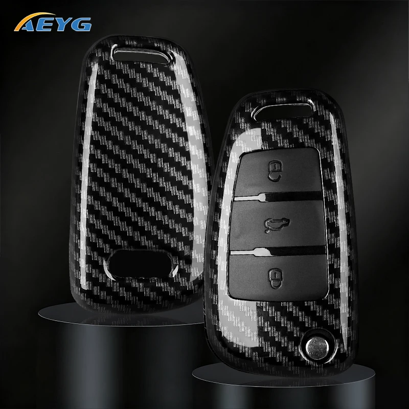 ABS Carbon Fiber Car Key Case Cover For Audi A1 A3 A4 8P 8L 8V A5 B6 B7 A6 A7 C5 C6 Q3 Q5 Q7 4F S3 S4 S6 RS3 TT Shell Fob