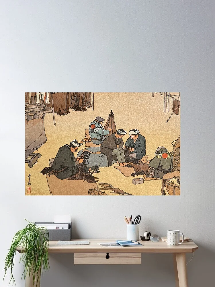 Yoshida Hiroshi Japanese print A spring Day 1927 Later, Print Art Canvas Poster, For Living Room Decor Home Wall Picture