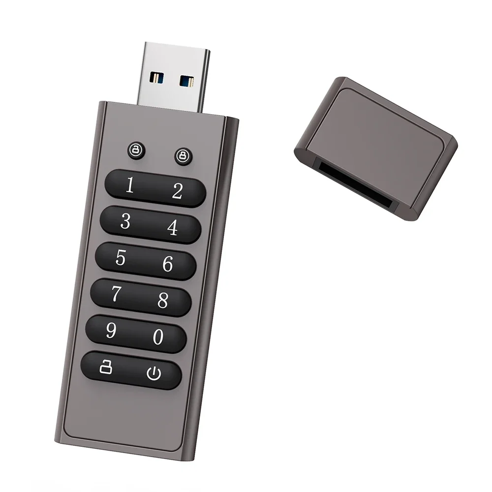 128GB 256-bit Encrypted USB Drive Password Secure Flash Drive USB3.0 U Disk Support Reset/Wipe/Auto Lock Function