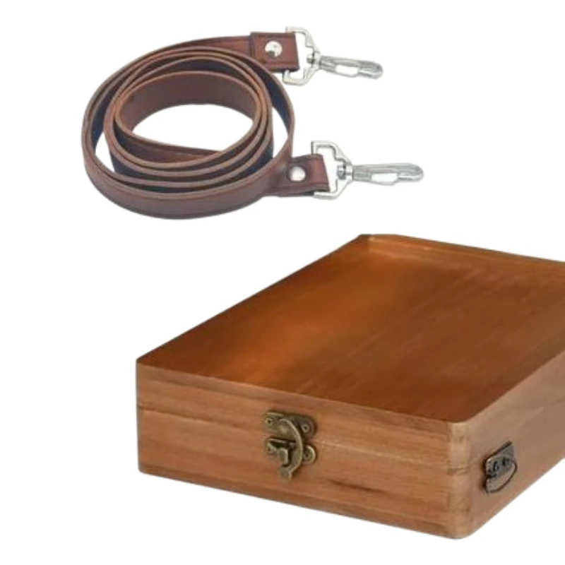 ヴィンテージ木製アーティストスケッチボックス - ポータブルクロスボディバッグ、ハンドバッグ絵画ツールキットバッグ - 画家、作家へのユニークなギフト