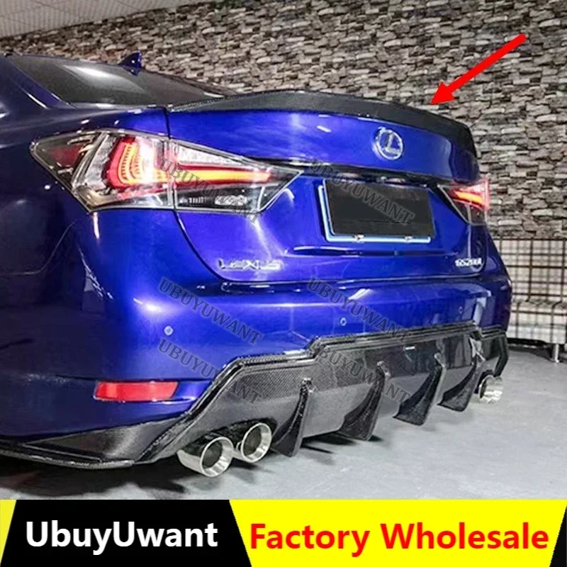 Rear Trunk Spoiler For LEXUS GS GS350 GS300 GS450 Spoiler 2013 - 2016 High Quality CARBON FIBER Car Rear Tail Wing Lip Spoiler