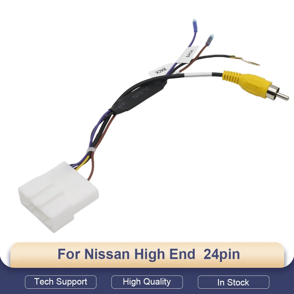 For Nissan Factory Radio 24 Pin Camera Video Output Cable Adapter Reverse Wire
