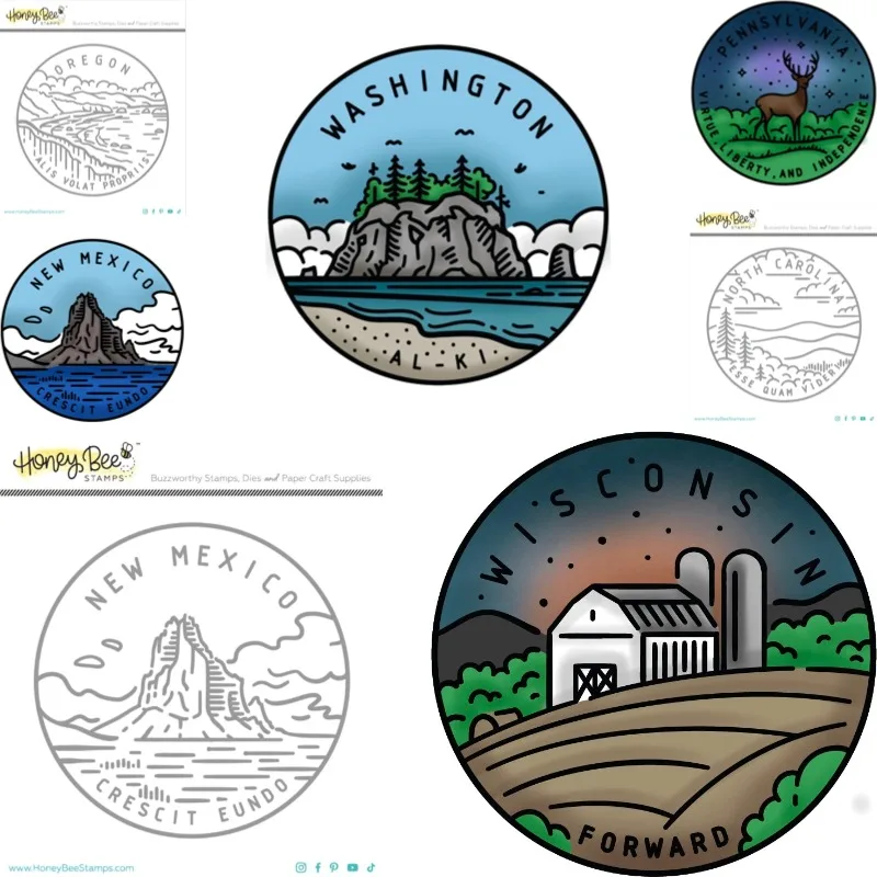 West Virginia Washington Wyoming Clear Stamps New Arrival 2026 DIY Molds Scrap booking Paper Clear Stamps Cuts Crafts Template