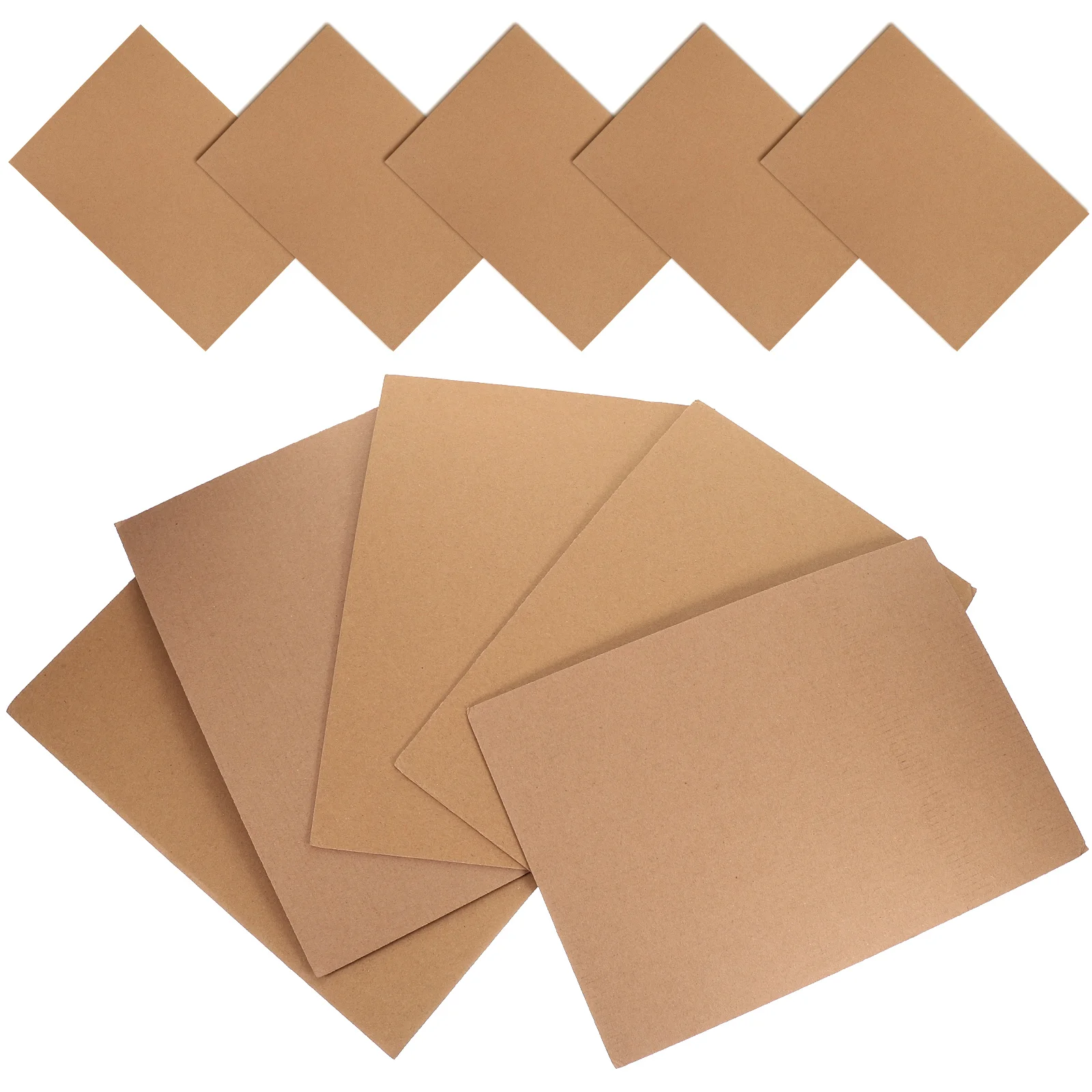 Corrugated Cardboard Express Packaging Paper Industrial A4 Size 10 Sheets Protective Mailer Boxes Ripple Light Brown Gift