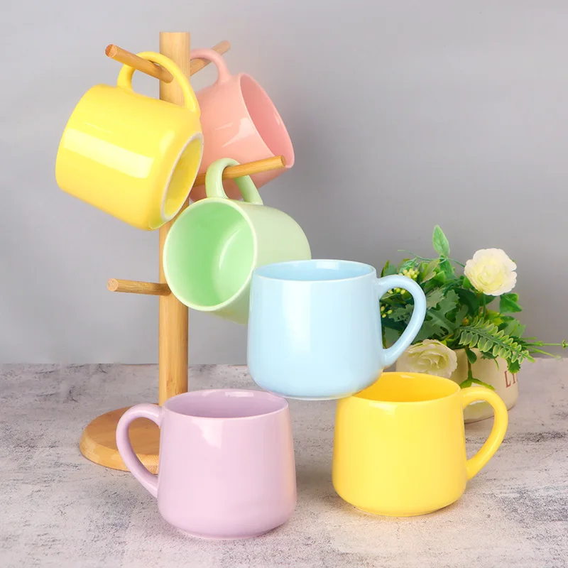 

Macaron Colored Apple Pattern Ceramic Mug For Home Use And Gift Giving Water Cup