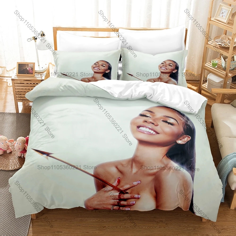 Mariah the Scientist Fan Merch Duvet Cover Set Retro 90s Hip Hop Collage Art Spread Thin Burning Blue Hit Song Skin-Friendly