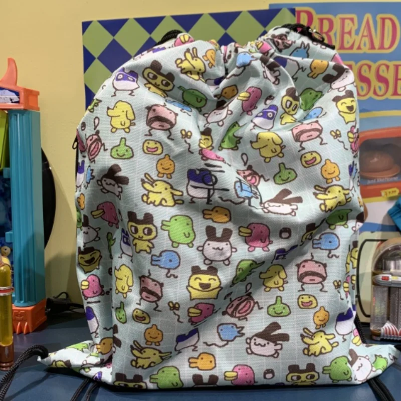 

Тамагочи мультфильм периферия холст рюкзак на шнурке для девочек милый дизайн сенс сумка на шнурке студенческий рюкзак холст большая сумка