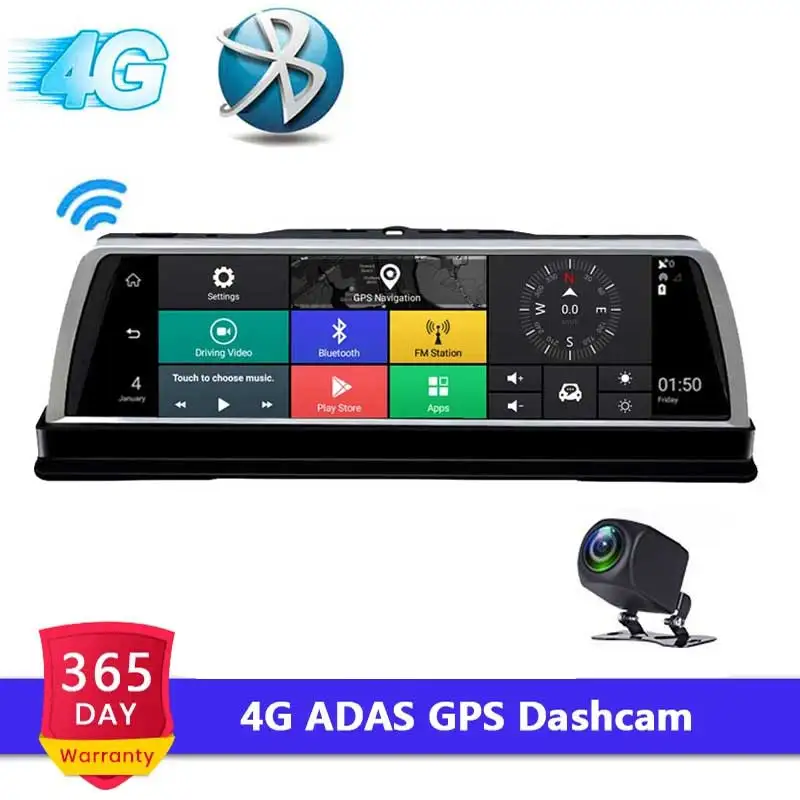 

Newest 10 '' Car Dash Cam GPS Navigation Panoramic Car DVR Camera Android Auto Video Recorder Dashcam ADAS 4G Wifi Dash Camera