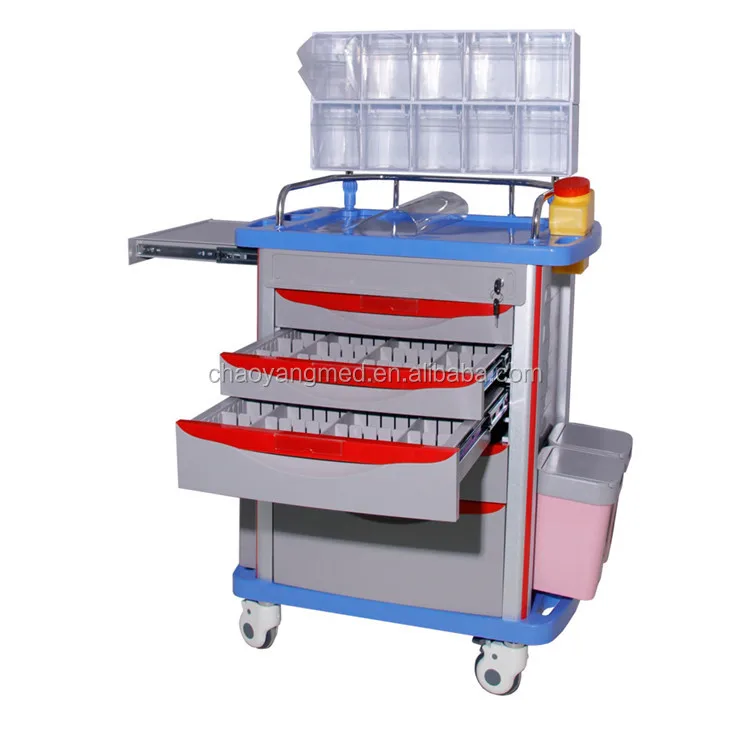 

Manufactures specialized Medical Equipment Factory Hospital ABS Emergency Trolley Drugs Tray Medicine Trolley Suppliers