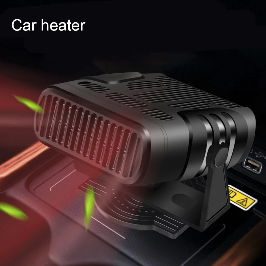 Electric Car Heater Air Cooler Fan 12V/24V Portable Demister Defroster Heating Fan 360 Degree Rotation Auto Heater