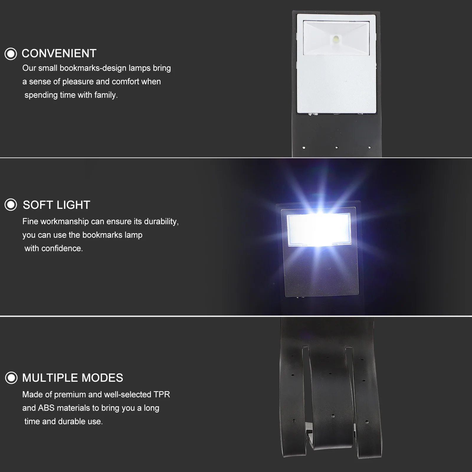 

1pc Bookmarks Light Foldable Led Lamp Small Night Reading Light Multifunctional Tpr Abs Material Durable Comfortable Design
