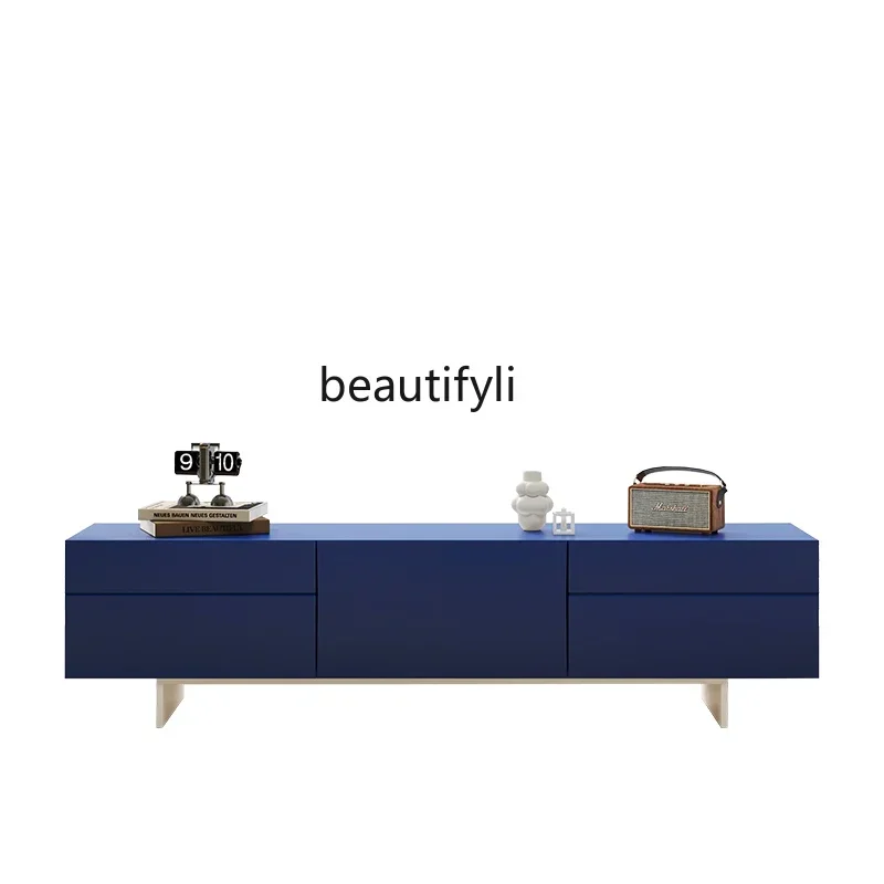 

SS ss7486 Solid wood TV cabinet paint living room home, modern simple floor TV cabinet