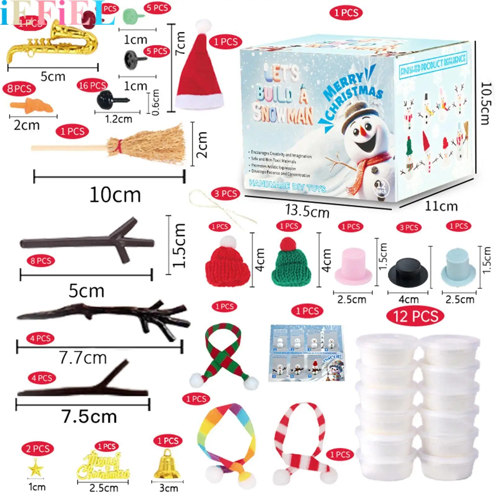 

Snowman DIY Crafts Snowman Kit for Kids Modeling Clay Snowman DIY Kit Christmas Stocking Stuffers Christmas Crafts Xmas Gift
